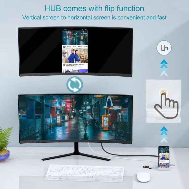 THT-020-1 Multi-functional HD Display Screen Converter with Charging Base