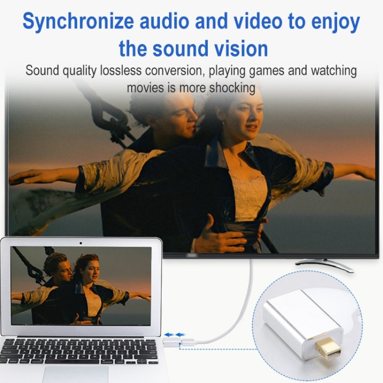 1080P Mini DisplayPort Male to HDMI Female Adapter