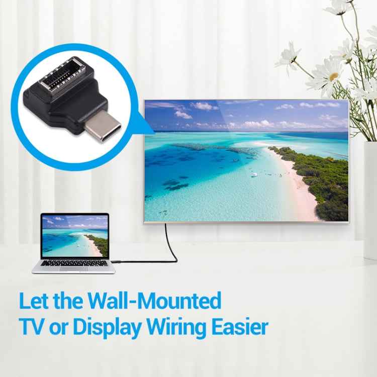 Type-E Female 90 Degrees Elbow to USB-C / Type-C Male Computer Host Adapter