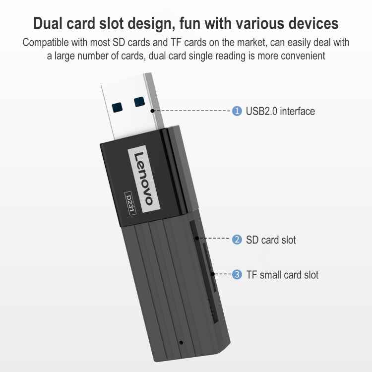 Original Lenovo D231 2 in 1 5Gbps USB 3.0 Card Reader