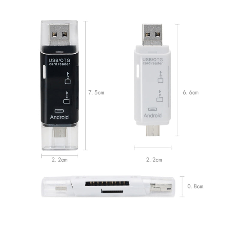 D-178 5 In 1 Type-C / USB-C Multi-function Card Reader, D-178(White)