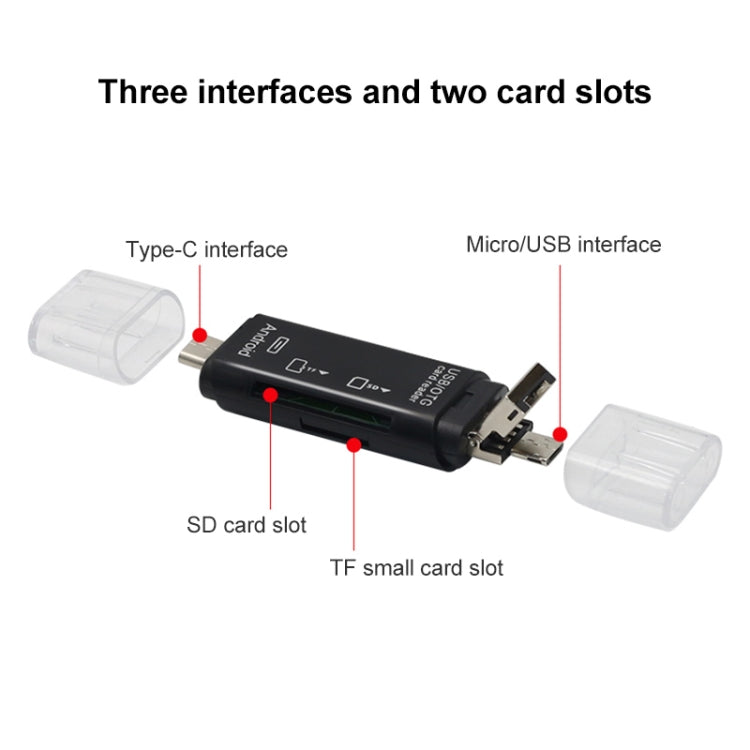 D-178 5 In 1 Type-C / USB-C Multi-function Card Reader, D-178(White)