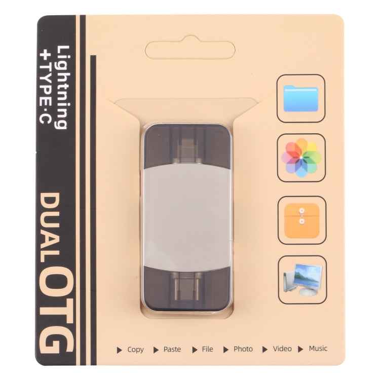 4 in 1 8 Pin + USB-C / Type-C Male to USB 3.0 + USB Female OTG Card Reader