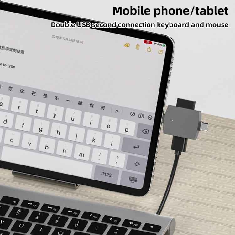 4 in 1 8 Pin + USB-C / Type-C Male to USB 3.0 + USB Female OTG Card Reader