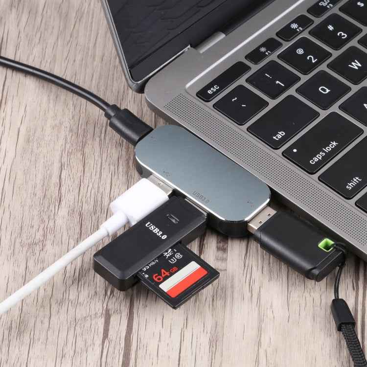 4 in 1 USB-C / Type-C Male to USB-C / Type-C + USB 3.0 + Dual USB Female Adapter