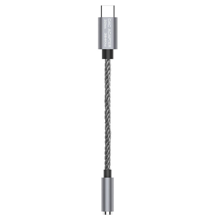 TA12-R2 USB-C / Type-C Male to 3.5mm Audio Female Single Crystal Copper Braid Earphone Adapter, Copper + Silver, Silver, Black Grey, Grey