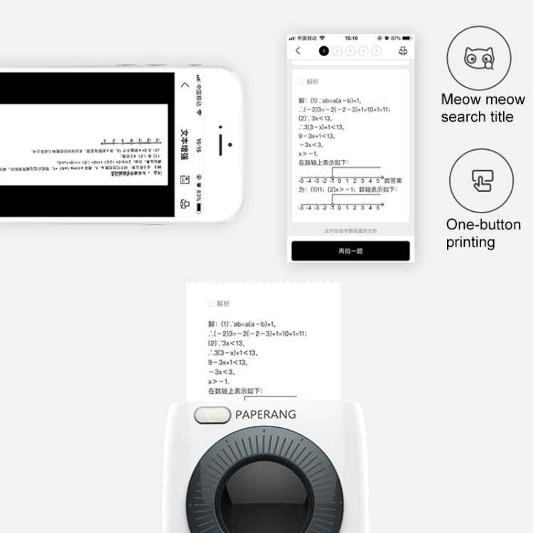 PAPERANG P2 Portable Bluetooth Printer Thermal Photo Phone Wireless Connection Printer