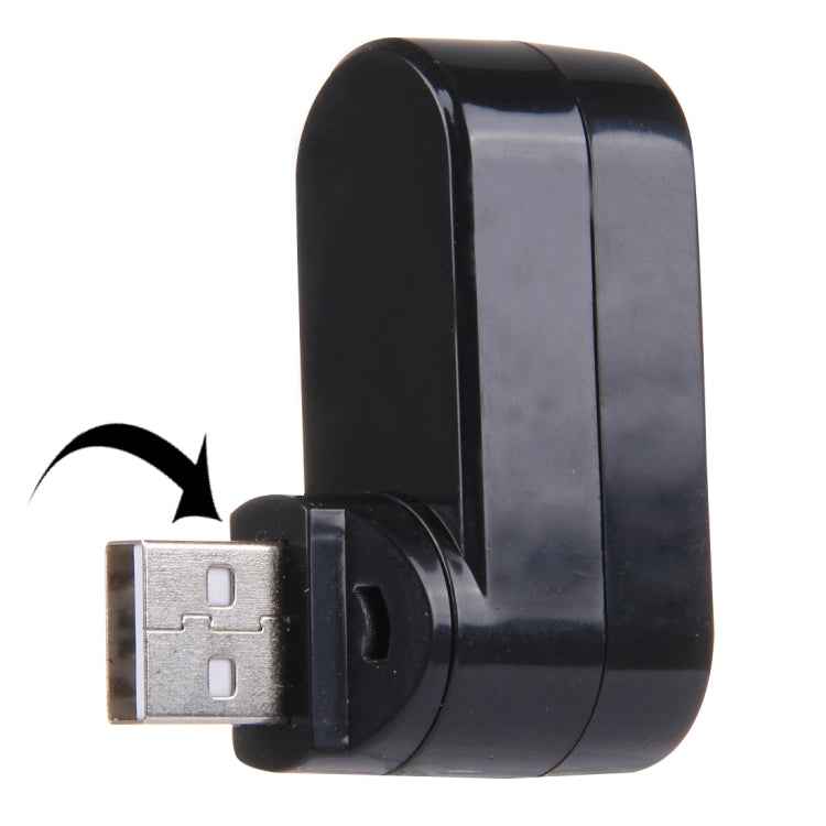 180 Degree Rotation USB Head 3 Ports USB 2.0 Portable HUB