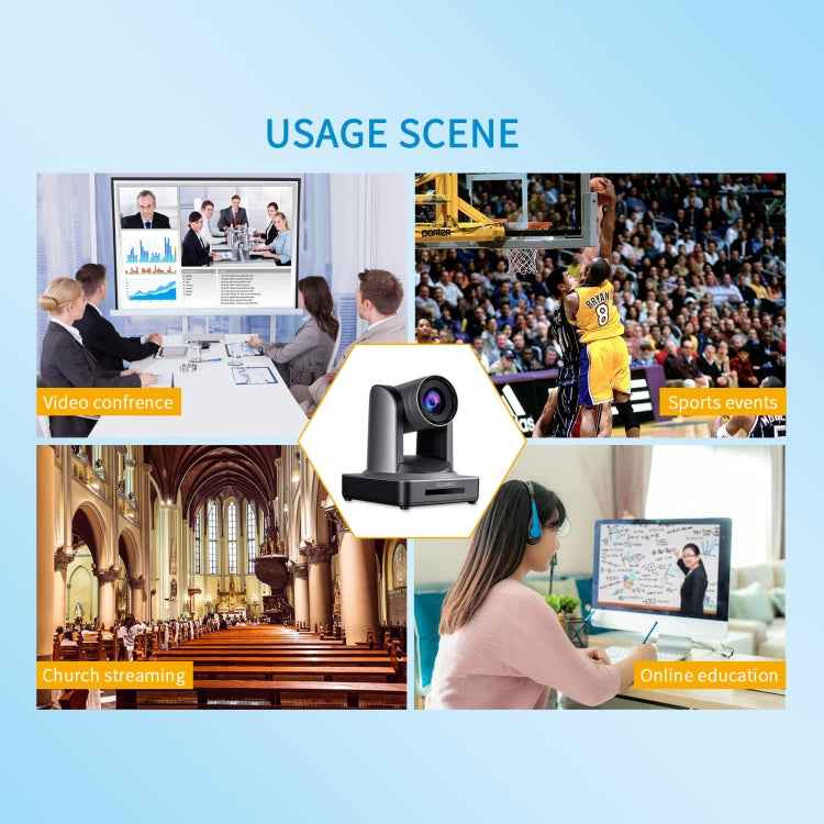 FEELWORLD POE20X Simultaneous 20X Optical Zoom Live Streaming PTZ Camera, EU and US Plug