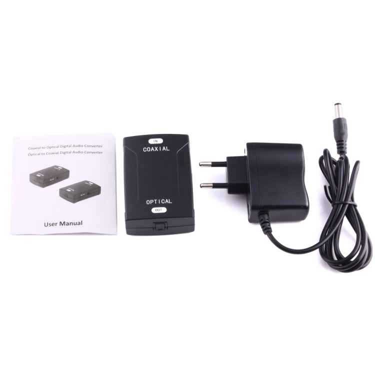 Coaxial RCA Input to Optical Toslink Output Digital Audio Converter Adapter