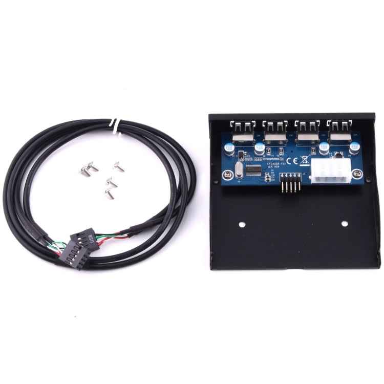 3.5 inch Floppy Expansion Bay Front Panel 4 Ports USB 2.0 HUB Adapter Connector