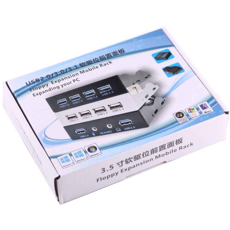 3.5 inch Floppy Expansion Bay Front Panel 4 Ports USB 2.0 HUB Adapter Connector