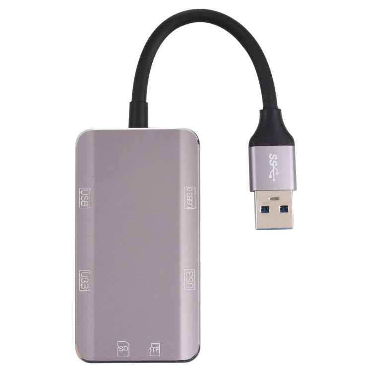 NK-3049HD 6 in 1 USB Male to MS / TF Card Slot + USB 3.0 + 3 USB 2.0 Female Adapter