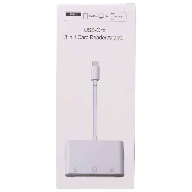 S-205 3 in 1 CF Card / TF Card / SD Card Reader For USB-C / Type-C Devices