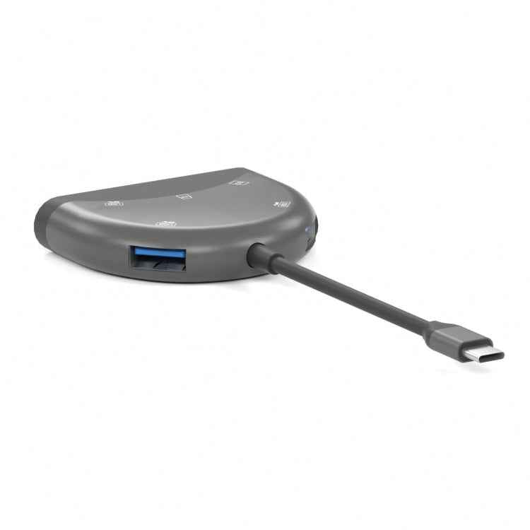 NK-3039 5 in 1 USB-C / Type-C Male to TF / SD Card Slot + 3 USB Female Adapter