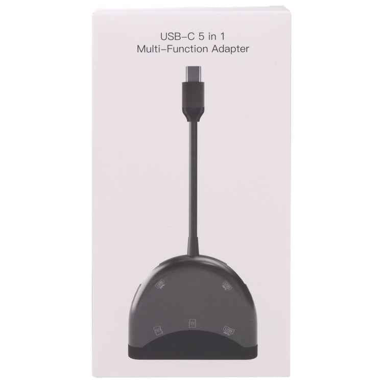 NK-3039 5 in 1 USB-C / Type-C Male to TF / SD Card Slot + 3 USB Female Adapter