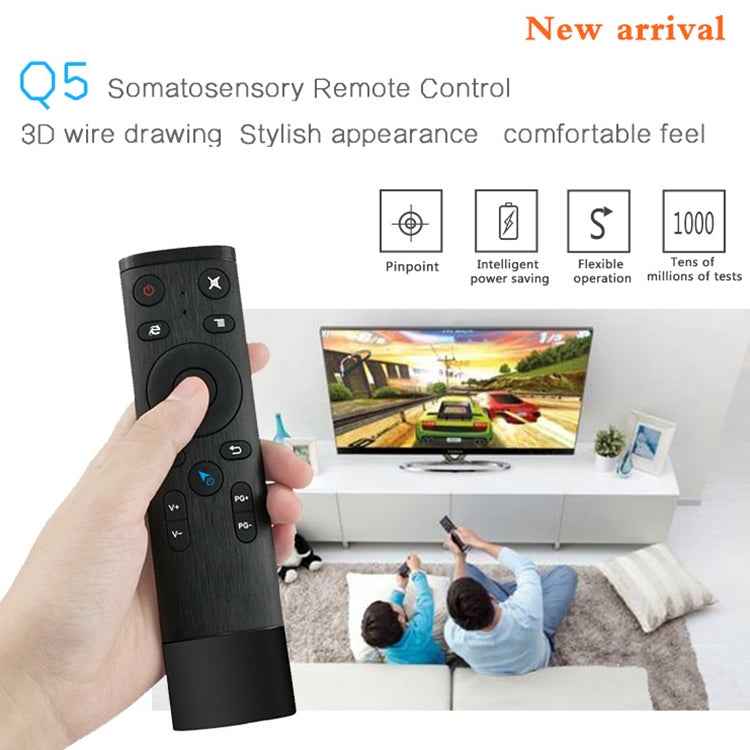 Q5 Gyroscope + Voice Foreign Version USB 2.4G Wireless Voice Flying Mouse Remote Control, Support Set-Top Box / Computer