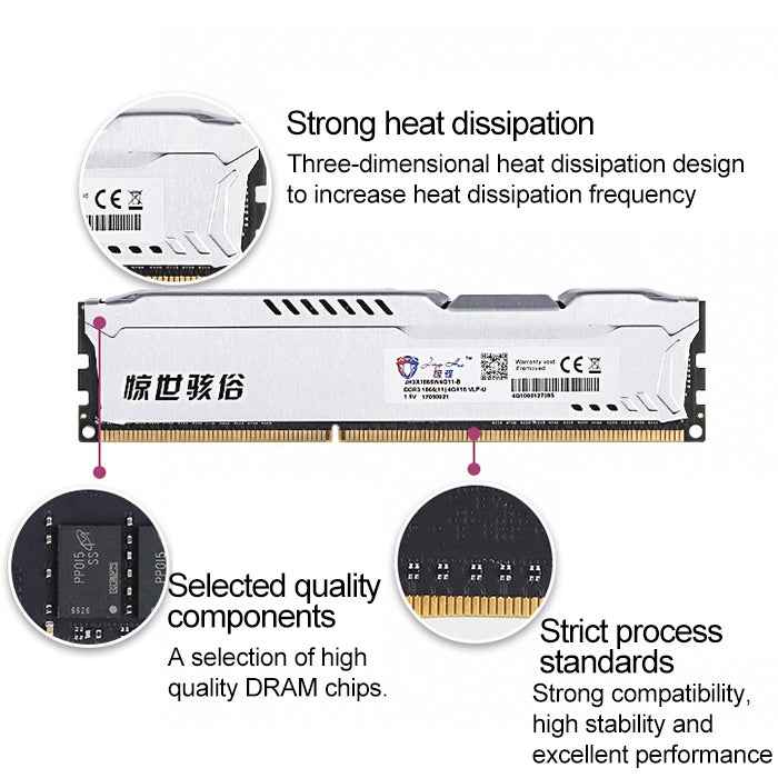 JingHai 1.2V DDR4 2400MHz 8GB Memory RAM Module for Desktop PC