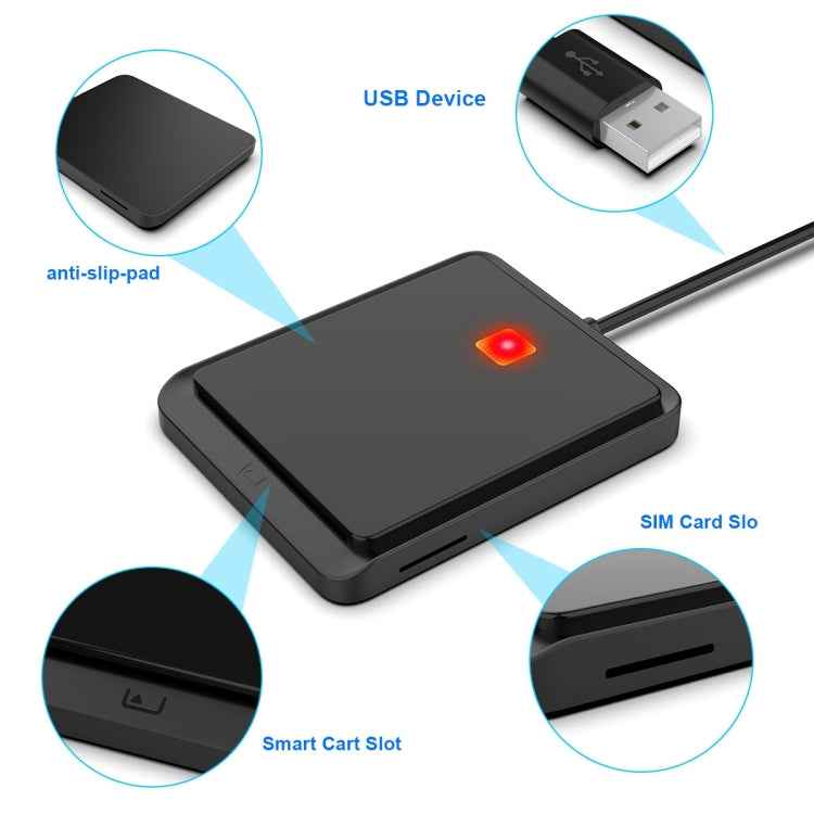 Rocketek CR317 USB 2.0 SIM / ID / CAC Smart Card 2 in 1 Card Reader