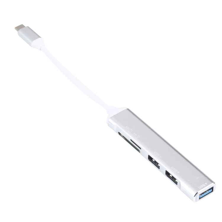 5 in 1 USB-C / Type-C 3.1 to SD / TF Card Slot + 3 USB 3.0 Ports Multifunctional Docking Station HUB