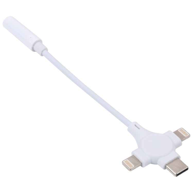 Dual 8 Pin+USB-C/Type-C Male to 3.5mm Female Digital Audio Adapter Cable