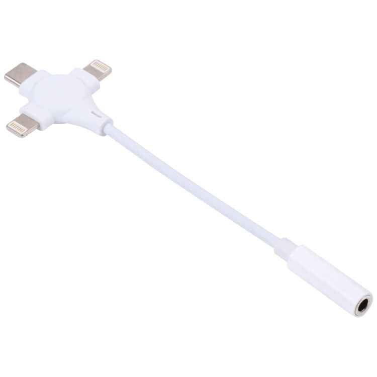 Dual 8 Pin+USB-C/Type-C Male to 3.5mm Female Digital Audio Adapter Cable