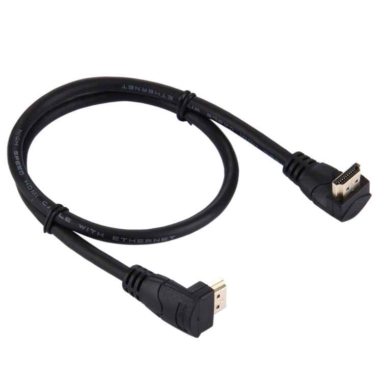 60cm 4K x 2K HDMI 2.0 Version High Speed 270 Degree Right Angle HDMI Male to 270 Degree Right Angle HDMI Male Cable with Ethernet