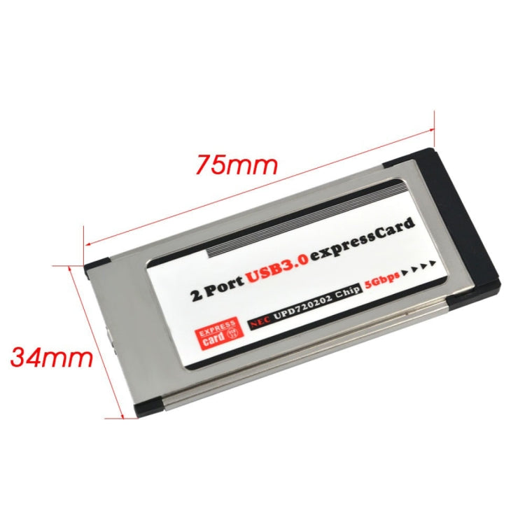 2 Ports USB 3.0 5Gbps PCI 34mm Slot Express Card for Laptop / Notebook, 34mm