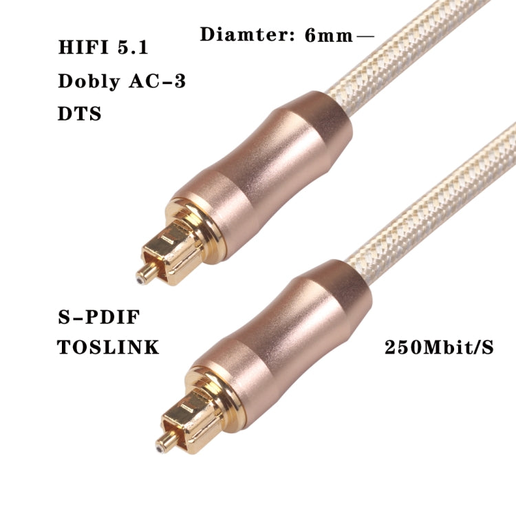 QHG02 SPDIF 3m OD6.0mm Toslink FIBER Male to Male Digital Optical Audio Cable, 3m