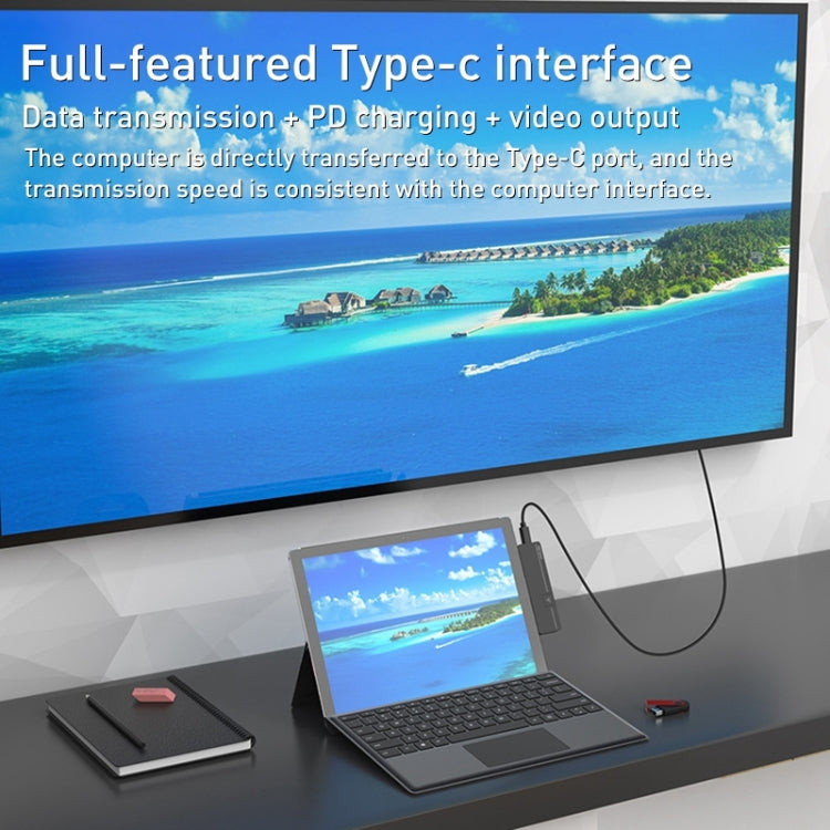 Rocketek SHX6 Multifunctional Dual Type-C Ports Expansion Dock HUB Adapter with LAN, SHX6