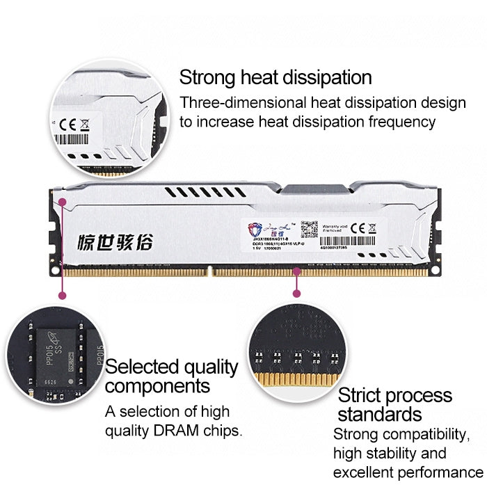 JingHai 1.2V DDR4 2666MHz 16GB Memory RAM Module for Desktop PC, 2666MHz 16GB