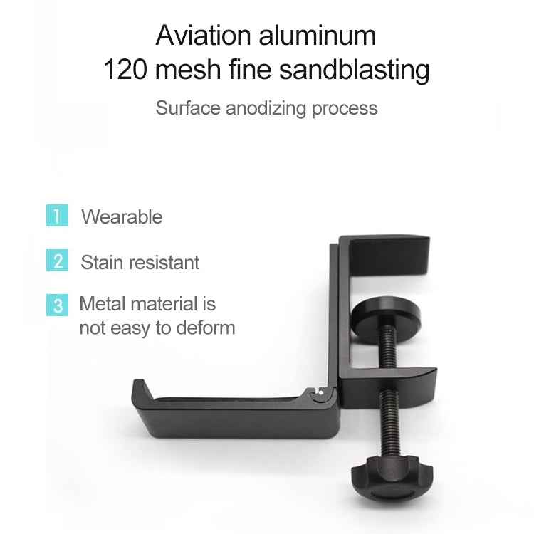 Desktop Lock Clip Type Metal Foldable Headset Stand Display Hanger, Desktop Lock Clip Type