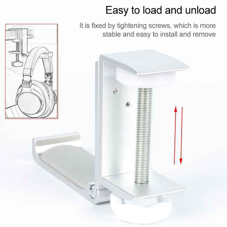 Desktop Lock Clip Type Metal Foldable Headset Stand Display Hanger, Desktop Lock Clip Type