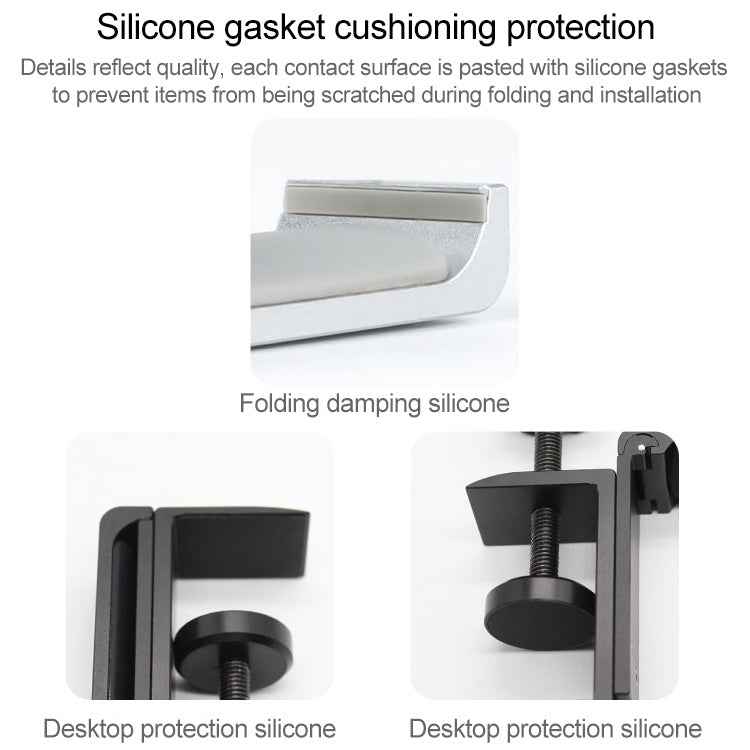 Desktop Lock Clip Type Metal Foldable Headset Stand Display Hanger, Desktop Lock Clip Type