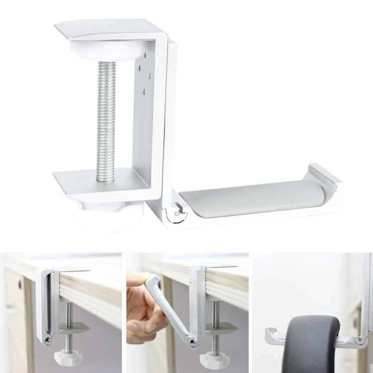 Desktop Lock Clip Type Metal Foldable Headset Stand Display Hanger, Desktop Lock Clip Type