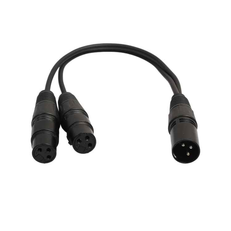 30cm 3 Pin XLR CANNON 1 Male to 2 Female Audio Connector Adapter Cable for Microphone / Audio Equipment, 1 Male to 2 Female