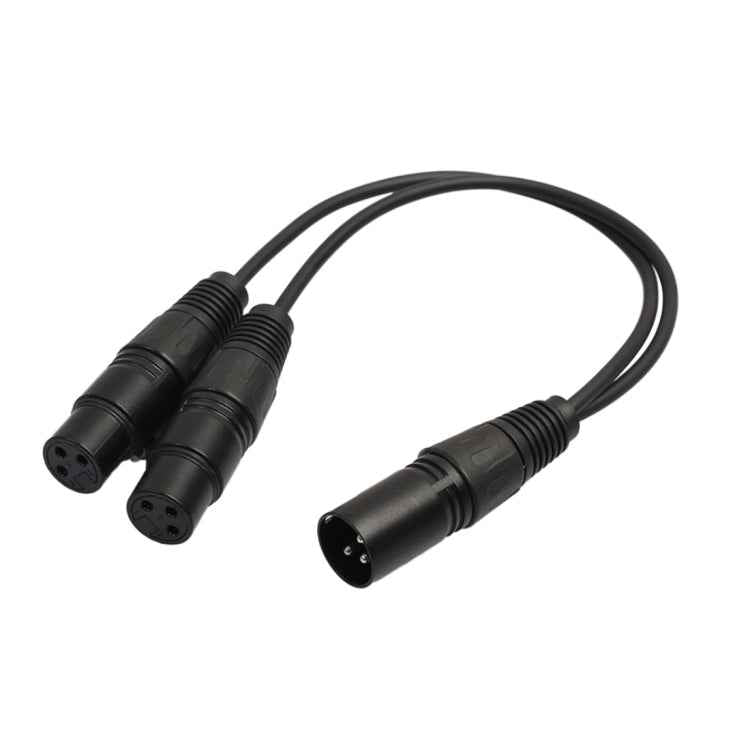 30cm 3 Pin XLR CANNON 1 Male to 2 Female Audio Connector Adapter Cable for Microphone / Audio Equipment, 1 Male to 2 Female