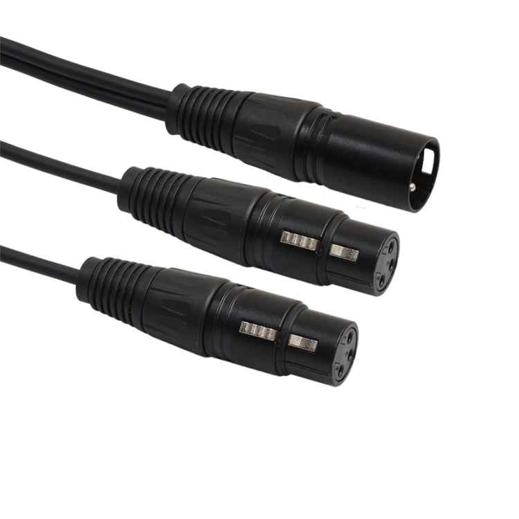 30cm 3 Pin XLR CANNON 1 Male to 2 Female Audio Connector Adapter Cable for Microphone / Audio Equipment, 1 Male to 2 Female