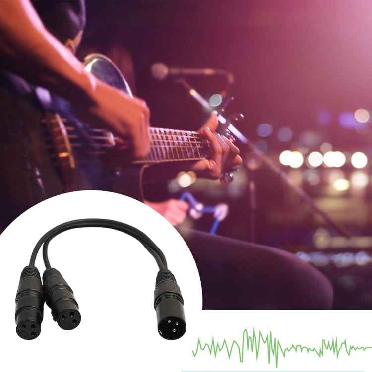 30cm 3 Pin XLR CANNON 1 Male to 2 Female Audio Connector Adapter Cable for Microphone / Audio Equipment