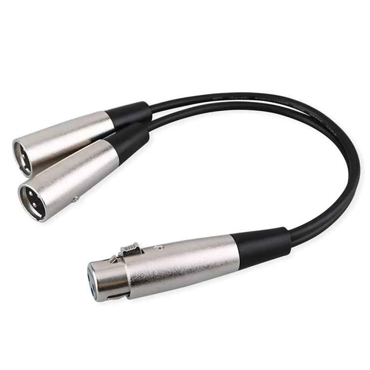 30cm Metal Head 3 Pin XLR CANNON 1 Female to 2 Male Audio Connector Adapter Cable for Microphone / Audio Equipment