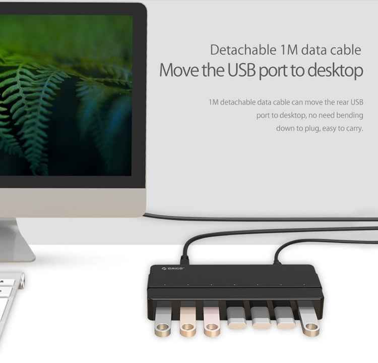 ORICO H7928-U3 ABS Material Desktop 7 Ports USB 3.0 HUB with 1m Cable