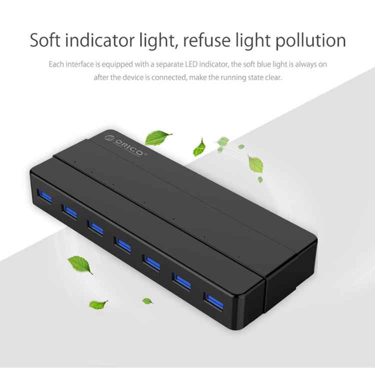 ORICO H7928-U3 ABS Material Desktop 7 Ports USB 3.0 HUB with 1m Cable