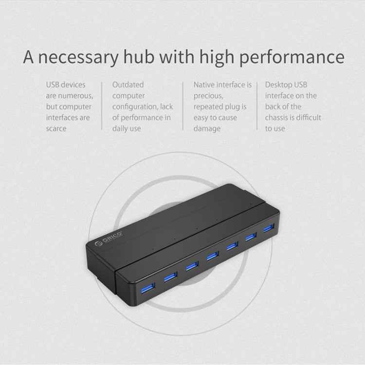 ORICO H7928-U3 ABS Material Desktop 7 Ports USB 3.0 HUB with 1m Cable