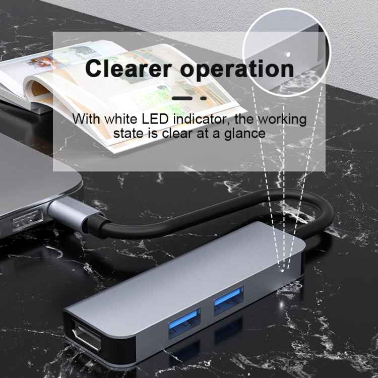 2011N 3 In 1 USB 3.0 x2 + HDMI Multi-function Type-C / USB-C HUB Docking Station