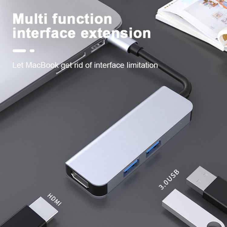 2011N 3 In 1 USB 3.0 x2 + HDMI Multi-function Type-C / USB-C HUB Docking Station