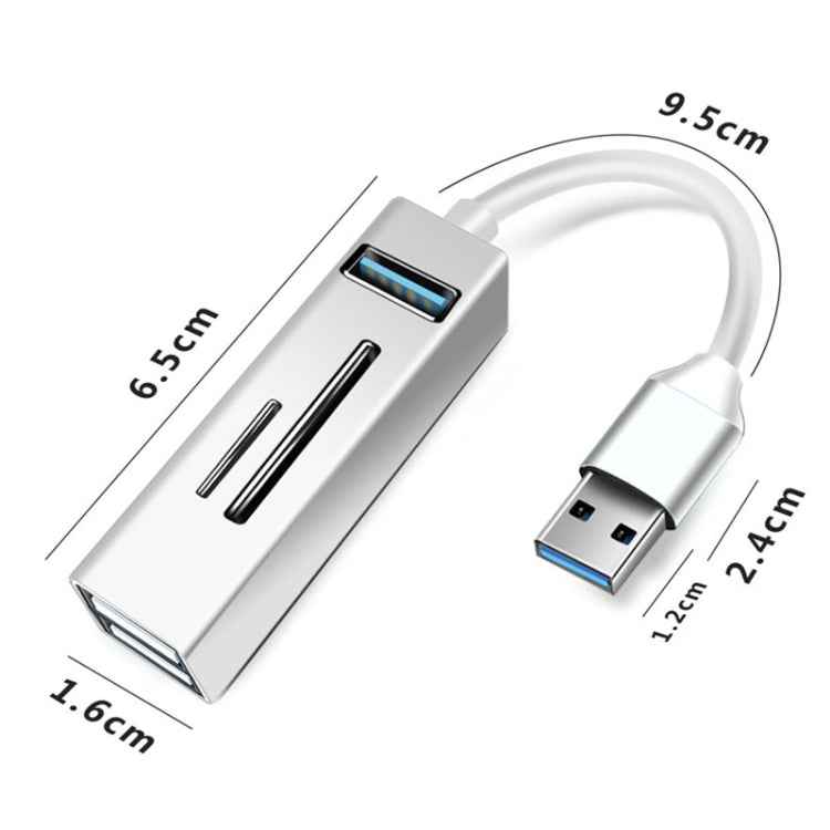 15101 5 in 1 USB3.0 to 3 x USB + SD / TF Card Reader HUB Adapter