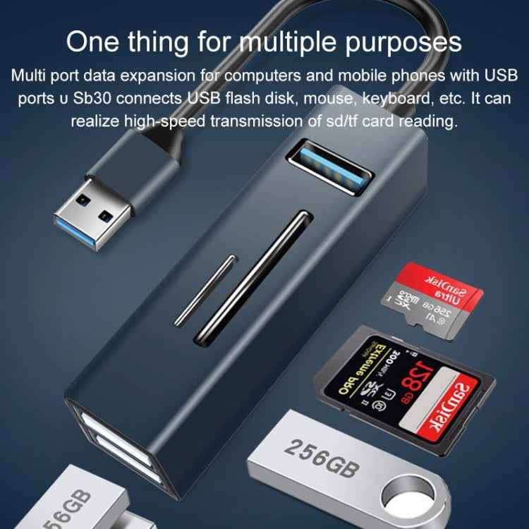 15101 5 in 1 USB3.0 to 3 x USB + SD / TF Card Reader HUB Adapter