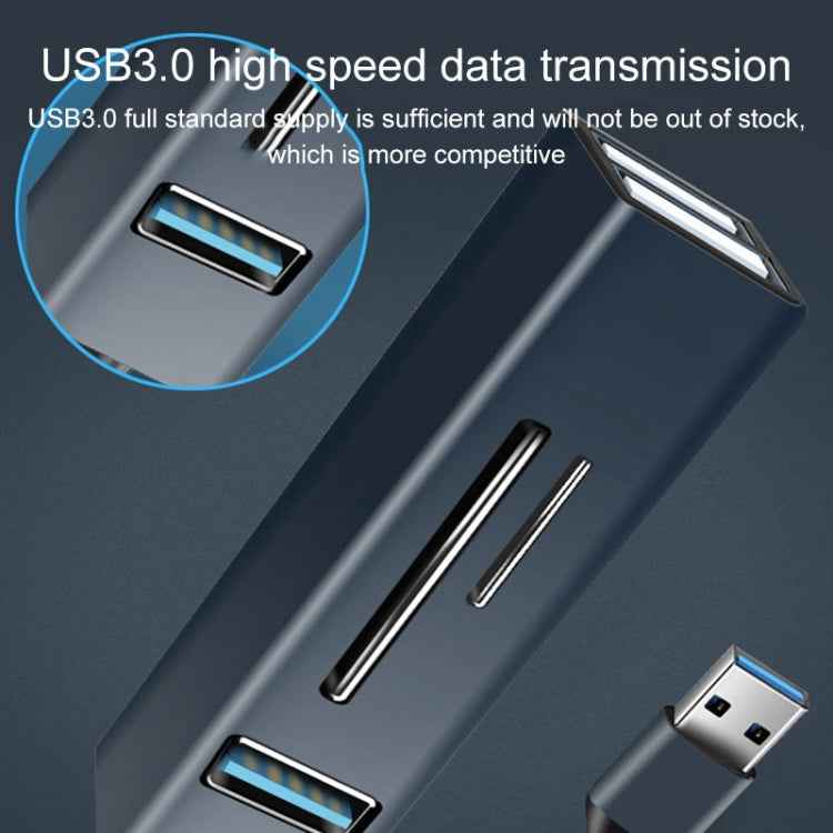 15101 5 in 1 USB3.0 to 3 x USB + SD / TF Card Reader HUB Adapter
