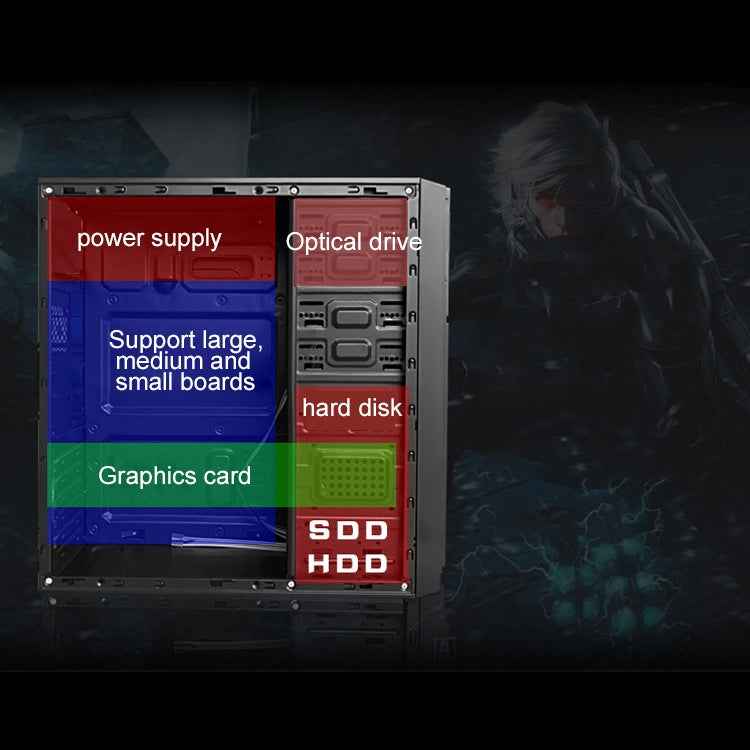 T5 USB 2.0 Main Chassis 400x190x410mm Micro-ATX / ATX PC PC Desktop Computer Case