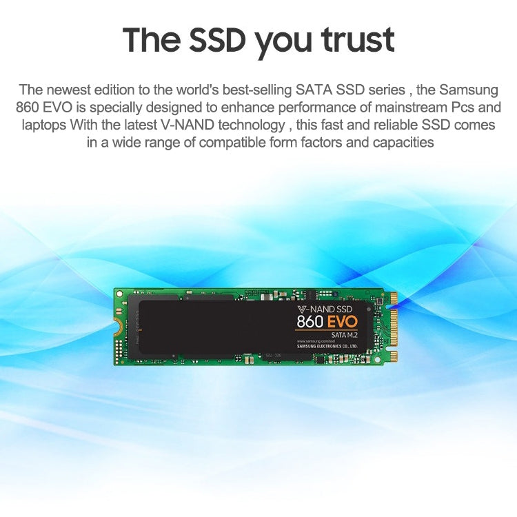 Original Samsung 860 EVO 500GB M.2 SATAIII Solid State Drive, 500GB
